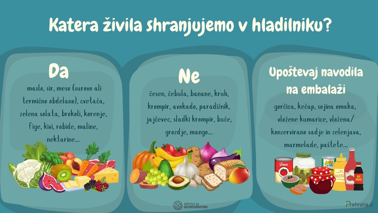 Katera živila naj se shranjujejo v hladilniku